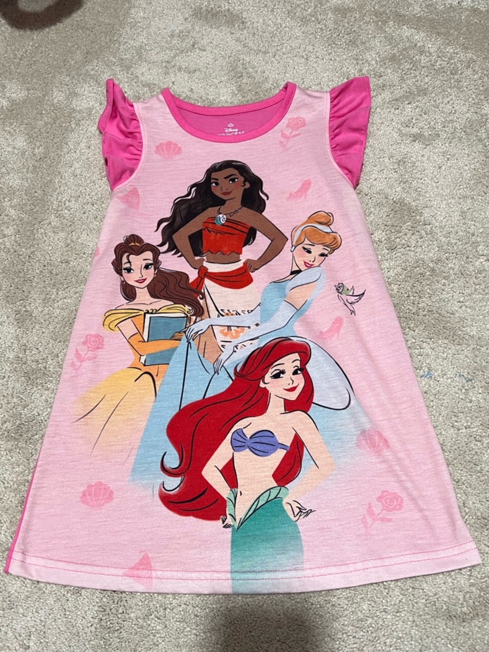 Girls Pink Disney Princess Nightgown Dress